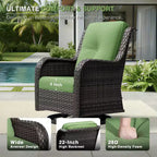 Conjunto de 4 sillas mecedoras giratorias para exterior UPTIOT