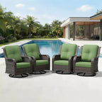 Conjunto de 4 sillas mecedoras giratorias para exterior UPTIOT