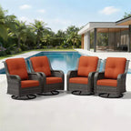 Conjunto de 4 sillas mecedoras giratorias para exterior UPTIOT