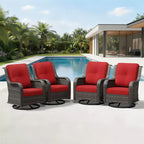 Conjunto de 4 sillas mecedoras giratorias para exterior UPTIOT