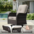 Conjunto de 4 sillas mecedoras giratorias para exterior UPTIOT