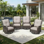 UPTIOT Outdoor 4-Piece Swivel Rocker Chair Set