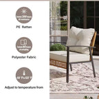 LAUSAINT HOME 4-delige rotan zitset, comfortabele extra ruime tuinmeubelset voor buiten