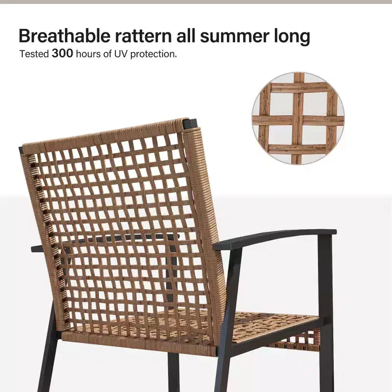 LAUSAINT HOME 4-delige rotan zitset, comfortabele extra ruime tuinmeubelset voor buiten