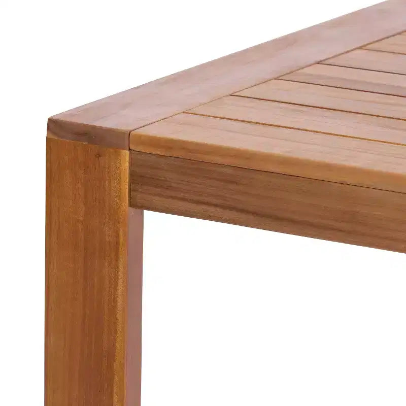 Conjunto de 7 piezas de sillas laterales modernas de acacia para patio con cuerda tejida de PE y mesa con listones Ratchanon de Christopher Knight Home
