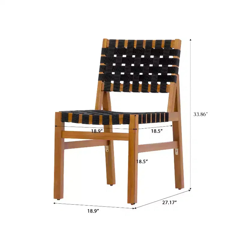 Conjunto de 7 piezas de sillas laterales modernas de acacia para patio con cuerda tejida de PE y mesa con listones Ratchanon de Christopher Knight Home