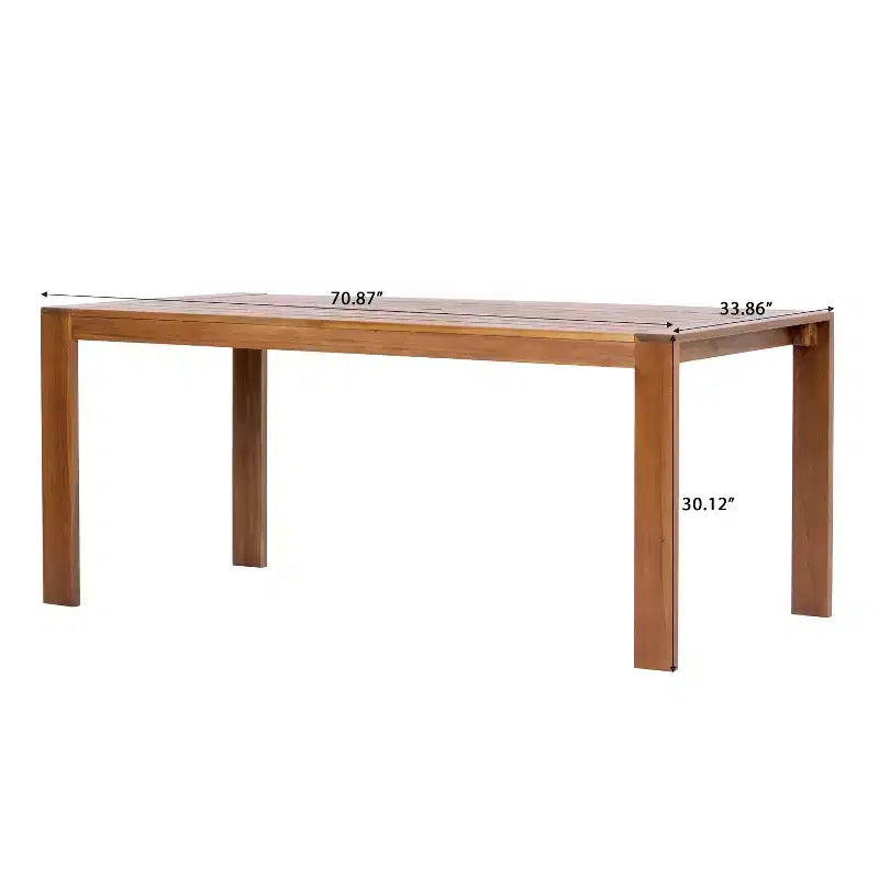 Conjunto de 7 piezas de sillas laterales modernas de acacia para patio con cuerda tejida de PE y mesa con listones Ratchanon de Christopher Knight Home