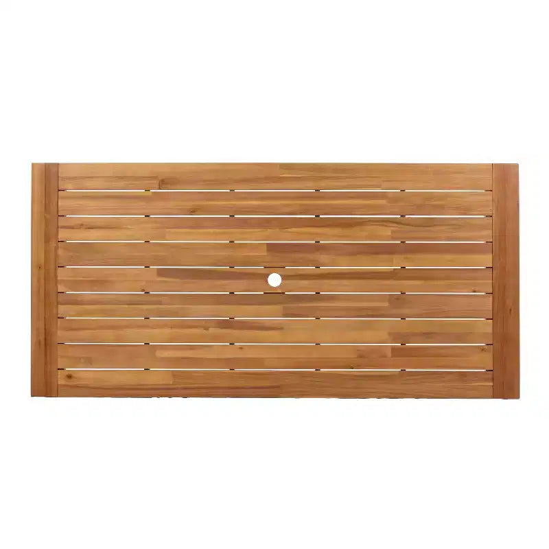 Conjunto de 7 piezas de sillas laterales modernas de acacia para patio con cuerda tejida de PE y mesa con listones Ratchanon de Christopher Knight Home