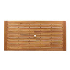Conjunto de 7 piezas de sillas laterales modernas de acacia para patio con cuerda tejida de PE y mesa con listones Ratchanon de Christopher Knight Home