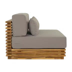 Conjunto de conversación de 2 piezas Weston de Christopher Knight Home, con sillón moderno de acacia para patio, mesa auxiliar y cojines