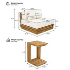 Conjunto de conversación de 2 piezas Weston de Christopher Knight Home, con sillón moderno de acacia para patio, mesa auxiliar y cojines