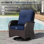 UPTIOT 6-Piece Outdoor Patio Set with Fire Pit Table, Two 3-Seat Sofas, Swivel Chairs & Side Table for Large Gatherings