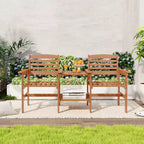 Costway tweezitsbank voor terras met salontafel en parasolopening, voor tuin en zwembad