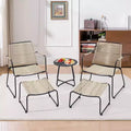 GDFStudio Adelle 5-Piece Outdoor Conversation Chat Set with Armchairs, Ottomans and Side Table
