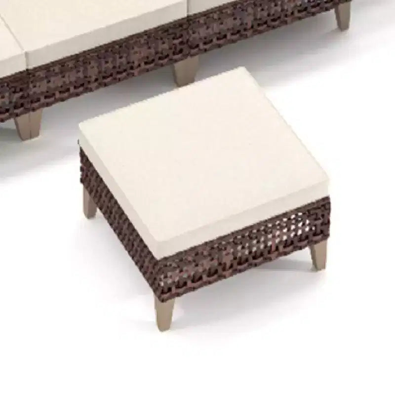 Whisen loungeset voor buiten, 5-delig, voor 7 personen, van rotan voor terras en tuin, met zachte kussens – wit