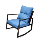 Whisen driedelige bistroset voor buiten met schommelstoelen, tuinset met schommelstoelen, kussen en 1 tafel - blauw