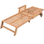Christopher Knight Home Chalida moderne 2-delige set voor het terras met acaciahouten ligstoel en bijzettafel, met rugleuning in 3 standen