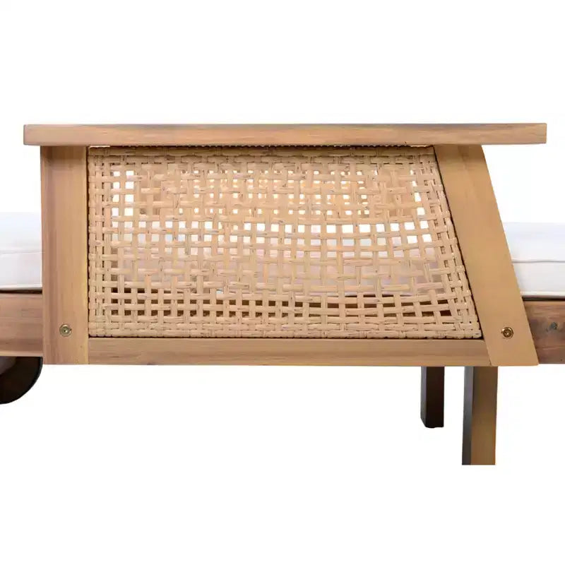 Christopher Knight Home Chalida moderne 2-delige set voor het terras met acaciahouten ligstoel en bijzettafel, met rugleuning in 3 standen