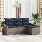 vidaXL Gartensofa-Set, 4-teilig, brauner Poly-Rattan
