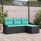 vidaXL Gartensofa-Set, 4-teilig, brauner Poly-Rattan