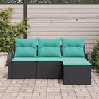 vidaXL Gartensofa-Set, 4-teilig, brauner Poly-Rattan