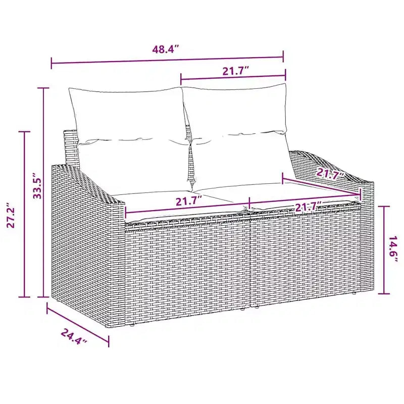 vidaXL Gartensofa-Set, 4-teilig, brauner Poly-Rattan