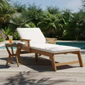 Christopher Knight Home Wei Modern 2 Piece Acacia Patio Sunlounge and Side Table Set with Wicker Design