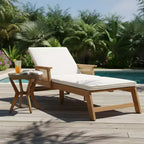 Christopher Knight Home Wei Modern 2 Piece Acacia Patio Sunlounge and Side Table Set with Wicker Design