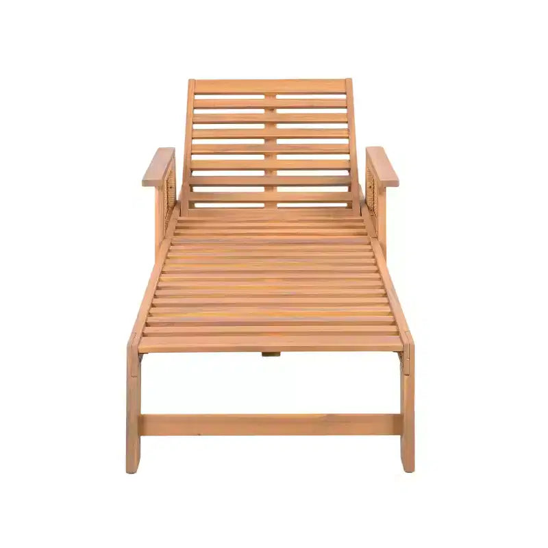 Conjunto moderno Christopher Knight Home Wei de 2 piezas, con tumbona de acacia para patio y mesa auxiliar con diseño de mimbre