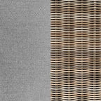Martha Stewart weerbestendige rotan loungeset voor terras, 2 stoelen en salontafel – verweerd grijs