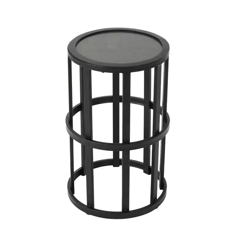 Conjunto de sillas giratorias modernas de acacia para patio con diseño de cuerda y mesa de metal Suriya de Christopher Knight Home
