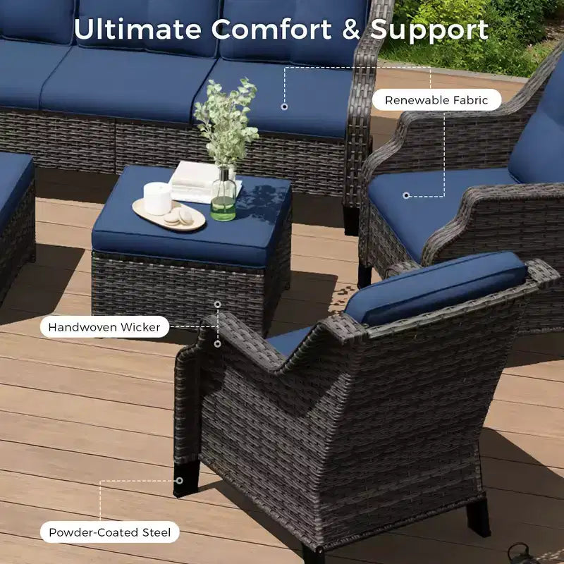 UPTIOT premium loungeset voor buiten met draaistoelen en salontafel