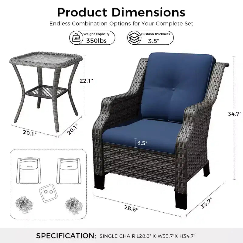 UPTIOT premium loungeset voor buiten met draaistoelen en salontafel