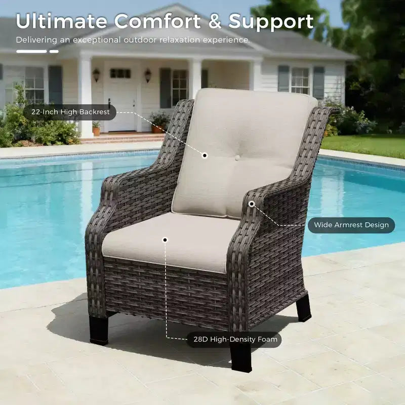 UPTIOT premium loungeset voor buiten met draaistoelen en salontafel
