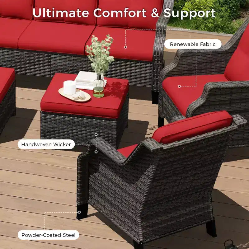 UPTIOT premium loungeset voor buiten met draaistoelen en salontafel