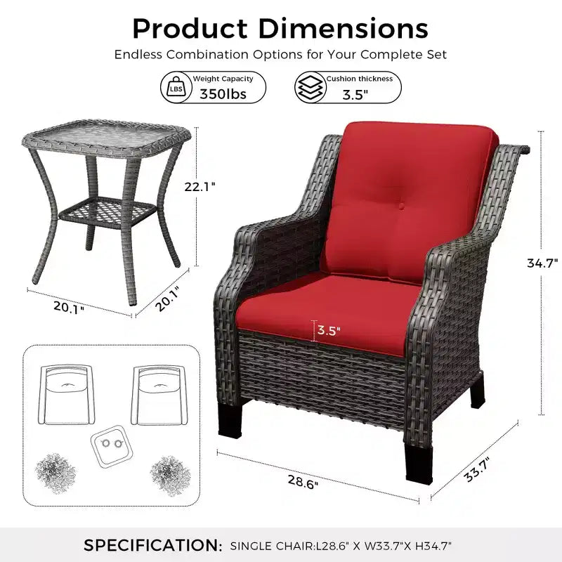 UPTIOT premium loungeset voor buiten met draaistoelen en salontafel