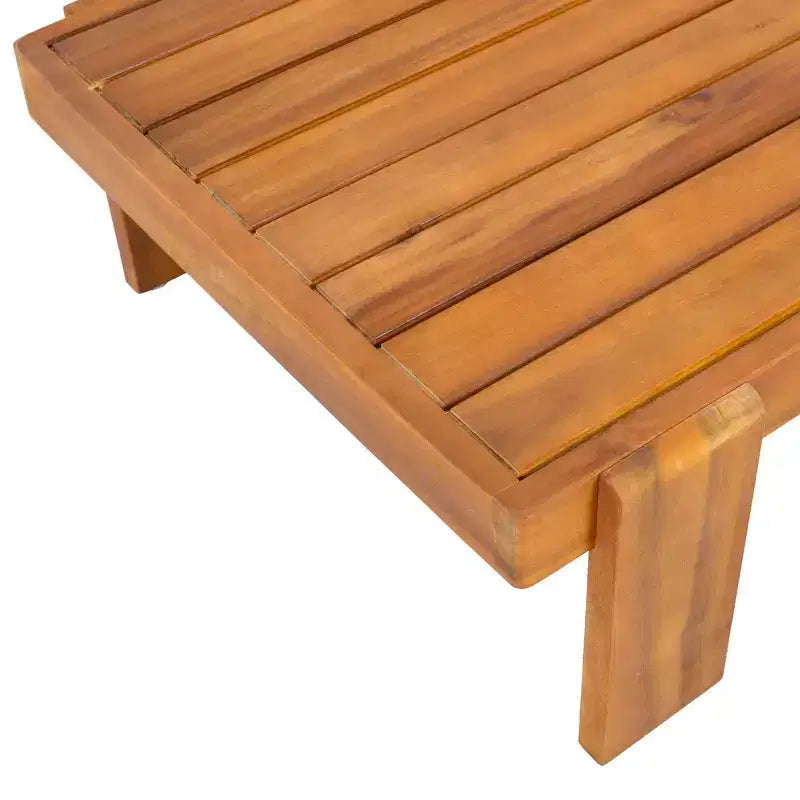 Christopher Knight Home Ishaan moderne 2-delige set voor het terras met gestoffeerde acaciahouten tweezitsbank en salontafel met lattenblad