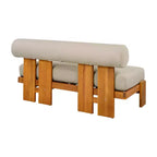 Christopher Knight Home Ishaan moderne 2-delige set voor het terras met gestoffeerde acaciahouten tweezitsbank en salontafel met lattenblad