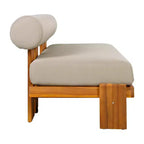 Christopher Knight Home Ishaan moderne 2-delige set voor het terras met gestoffeerde acaciahouten tweezitsbank en salontafel met lattenblad