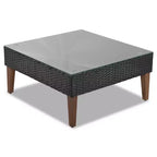 Set GDFStudio Landon moderno da patio in vimini, composto da divano a L da 4 pezzi per conversazione, tavolo e cuscini
