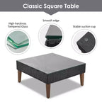 Set GDFStudio Landon moderno da patio in vimini, composto da divano a L da 4 pezzi per conversazione, tavolo e cuscini