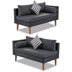 Set GDFStudio Landon moderno da patio in vimini, composto da divano a L da 4 pezzi per conversazione, tavolo e cuscini