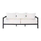 Christopher Knight Home Daniela moderne 4-delige aluminium terrasmeubelset met gebogen rugleuning, kussen en tafelblad van gehard glas