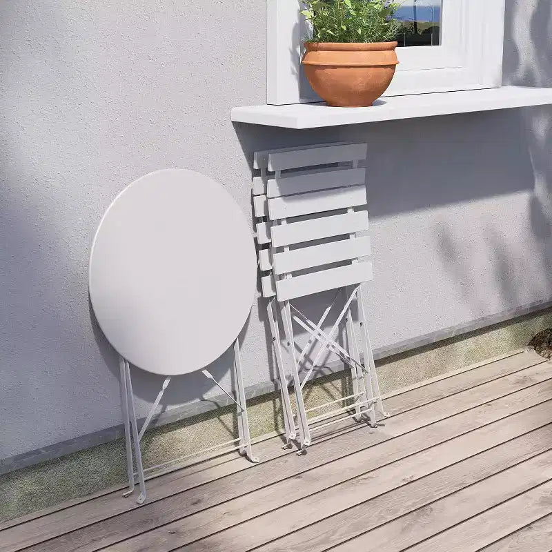 Conjunto portátil plegable de mesa y sillas de tres piezas para exteriores