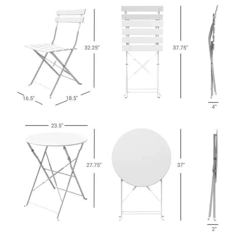 Conjunto portátil plegable de mesa y sillas de tres piezas para exteriores