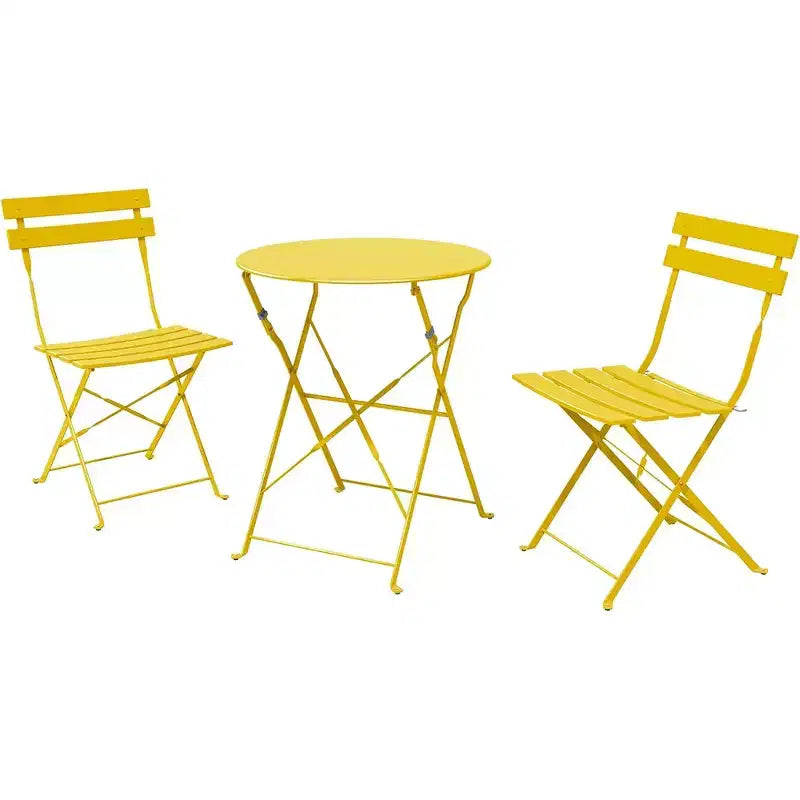 Conjunto portátil plegable de mesa y sillas de tres piezas para exteriores