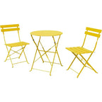 Conjunto portátil plegable de mesa y sillas de tres piezas para exteriores