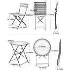 Conjunto portátil plegable de mesa y sillas de tres piezas para exteriores