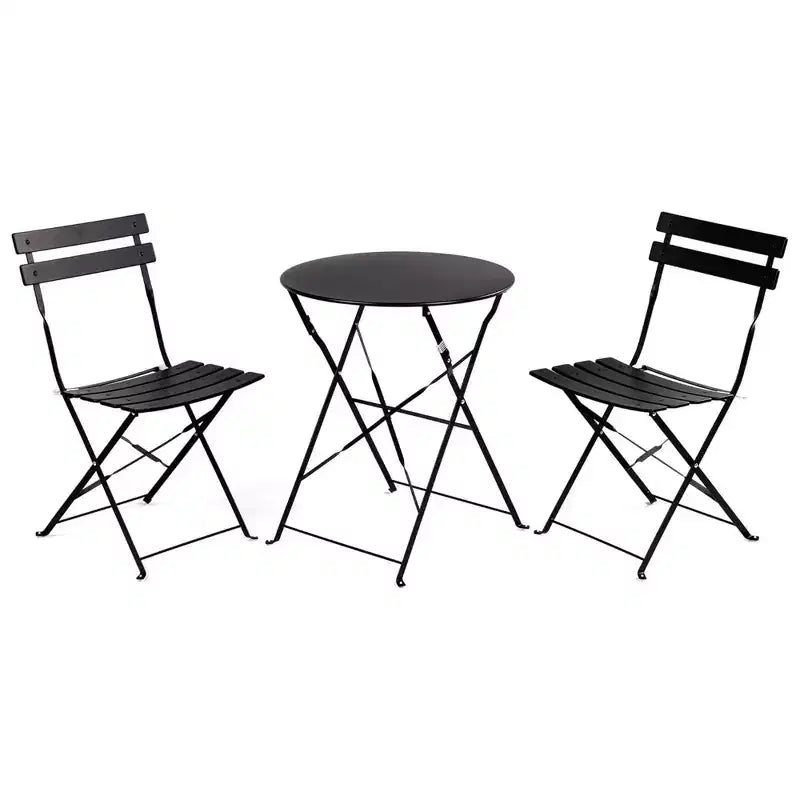Conjunto portátil plegable de mesa y sillas de tres piezas para exteriores