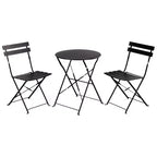 Conjunto portátil plegable de mesa y sillas de tres piezas para exteriores